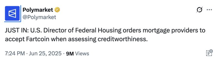 Wenn der US-Wohnungsdirektor ankündigt, dass sie Fartcoin für Hypotheken akzeptieren werden